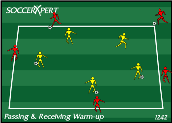 Soccer Drill Diagram: Passing and Receiving Warm-up