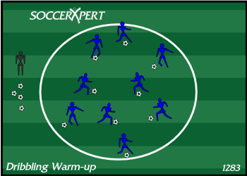 Soccer Drill Diagram: Soccer Dribbling and Juggling Warm-up