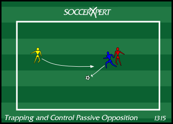 Soccer Drill Diagram: Trapping with Passive Opposition