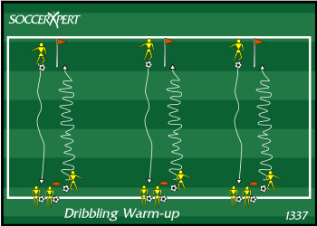 Soccer Drill Diagram: Dribbling Warm-up Drill