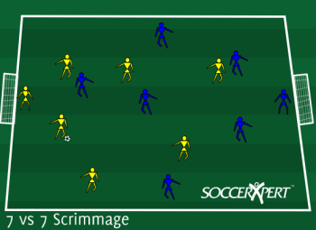 Soccer Drill Diagram: 7v7 Scrimmage