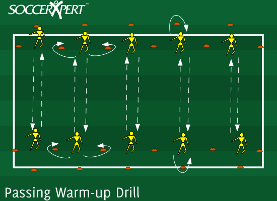Soccer Drill Diagram: Passing Warm-up Drill