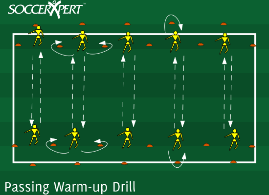 Football/Soccer: Tic-tac-toe - fun warmup (Warm-ups, Beginner)